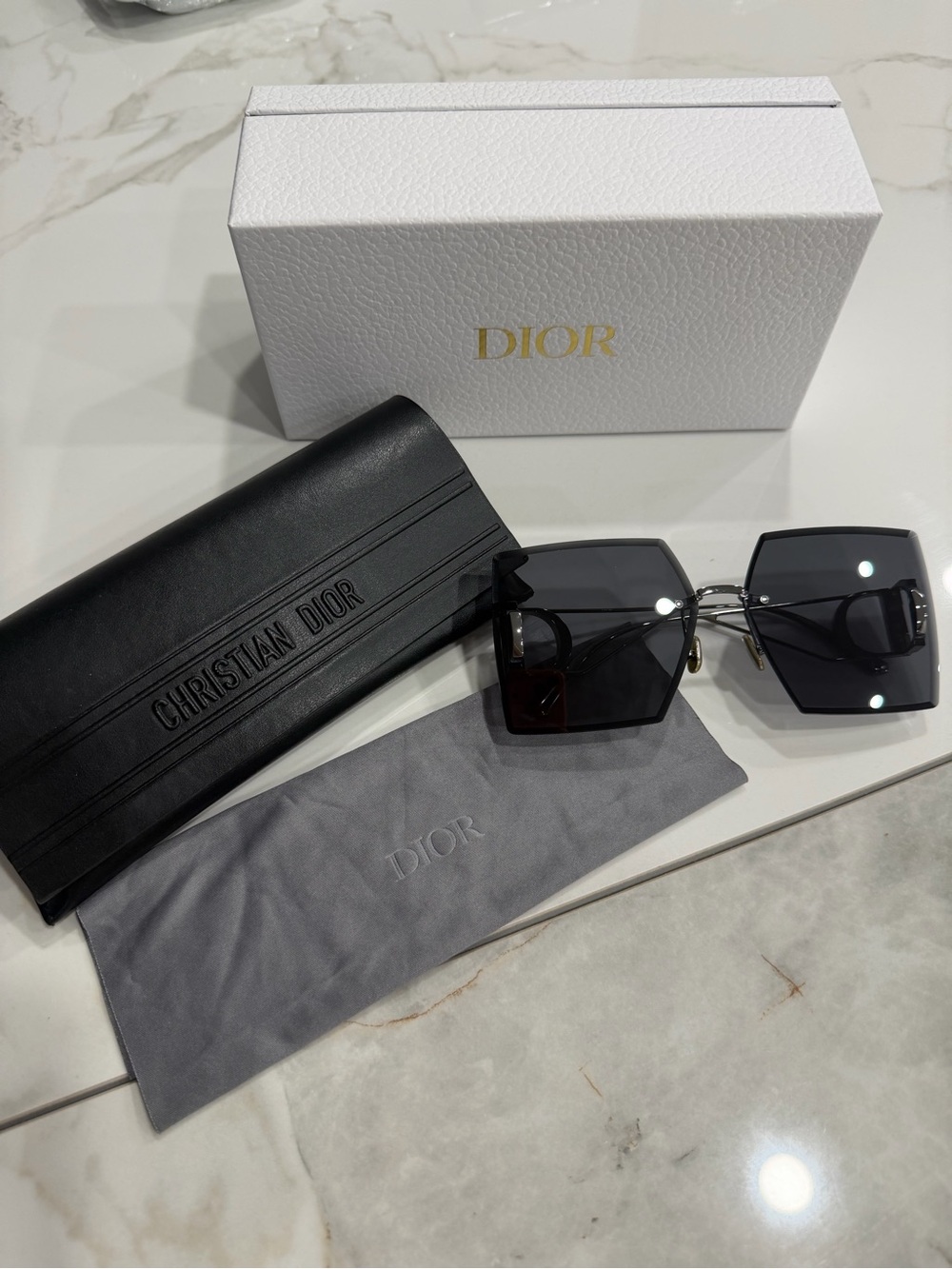 Dior Black Square Gradient Sunglasses